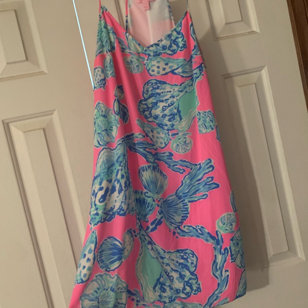 Lilly Pulitzer Coral and Aqua Mini Dress